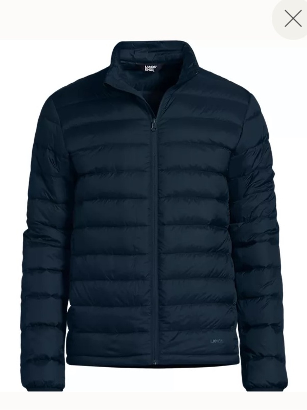 Lands End Navy Blue Winter Wanderweight Packable Down Jacket Medium 38-40